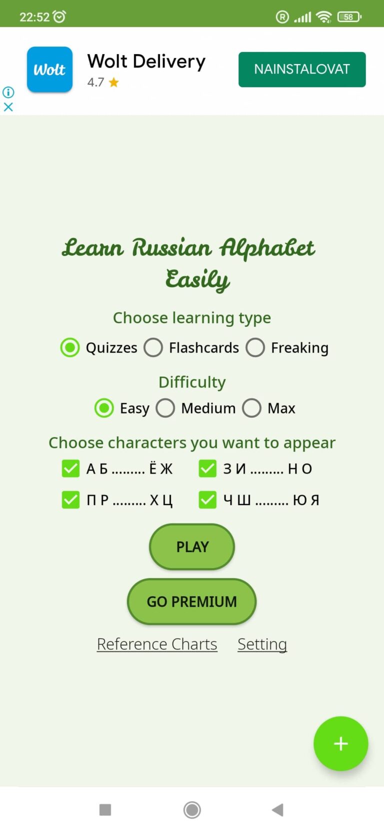 Jazykové aplikace Learn Alphabets